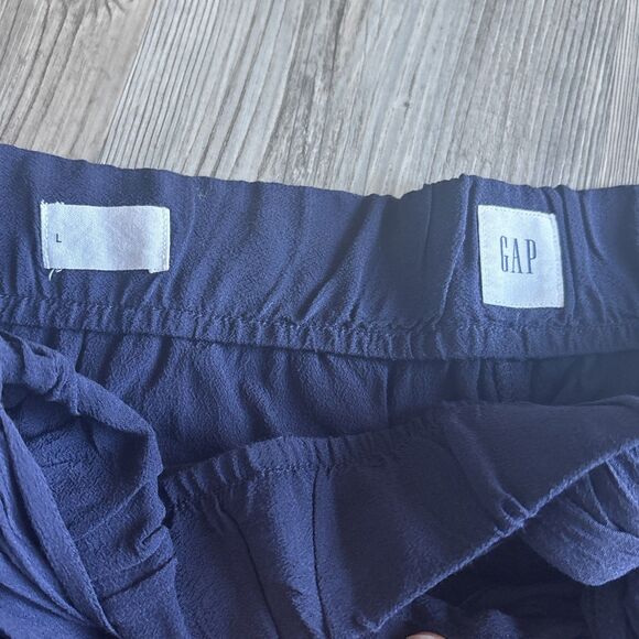 Gap Wide Leg Pull On Rayon Viscose Gaucho Pants Elastic Waist & Tie Size Large - Picture 3 of 10